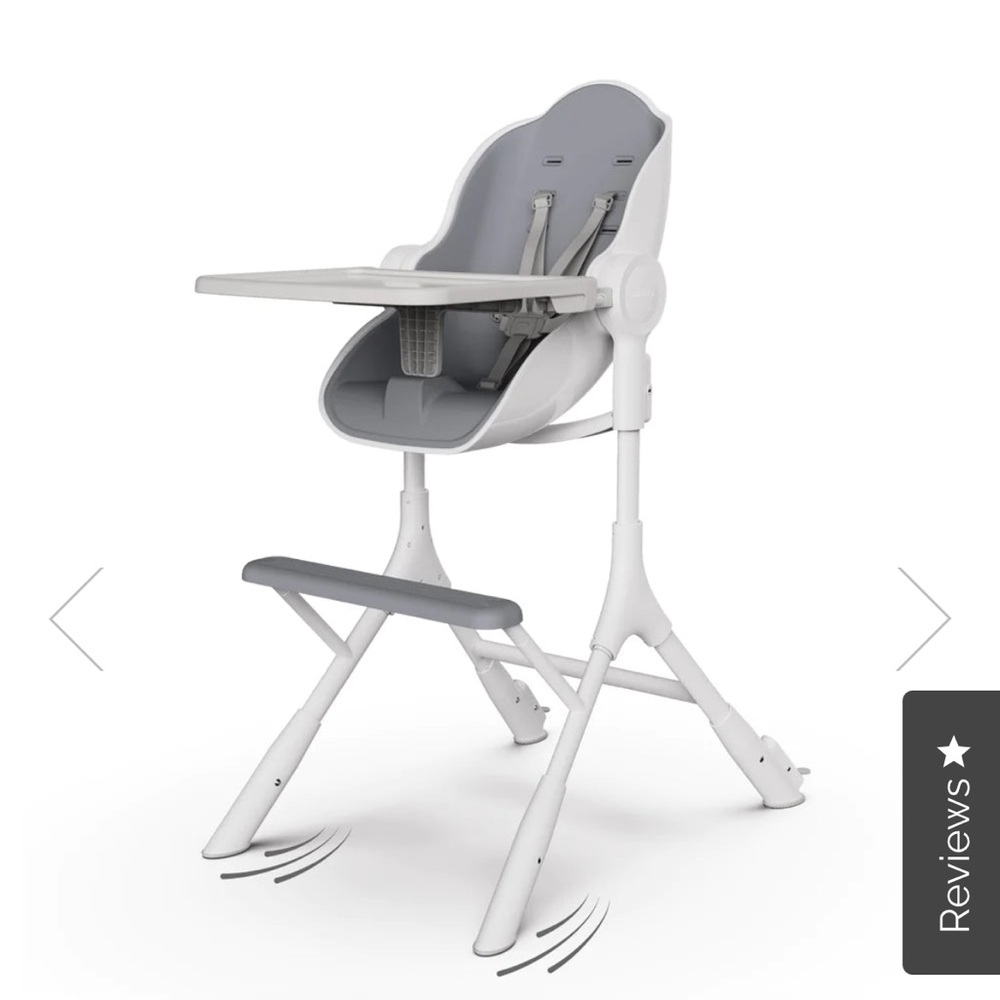 NWT ORIBEL Cocoon Z High Chair | Lounger - Ice Grey